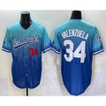 Los Angeles Dodgers #34 Fernando Valenzuela Blue CONTON 2025 City Connect Limited Stitched Jersey