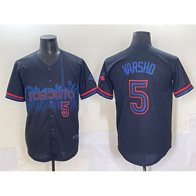 Toronto Blue Jays #5 Daulton Varsho Navy CONTON 2024 City Connect Limited Stitched Jersey