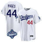 Los Angeles Dodgers #44 Andy Pages Player White CONTON World Series Meet Home Game Stitched Jerseys