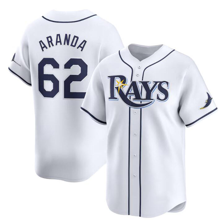 Tampa Bay Rays #62 Jonathan Aranda White CONTON Home Limited Stitched Jersey