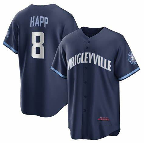 Chicago Cubs #8 Ian Happ City Connect Replica Player Navy CONTON Jersey