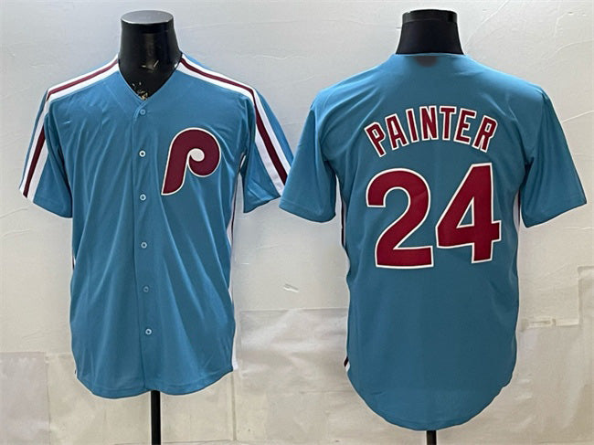 Philadelphia Phillies #24 Andrew Painter Blue CONTON Cool Base Stitched Jersey