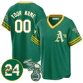 Custom Oakland Athletics Kelly Green CONTON Road Cooperstown Jersey - Personalized