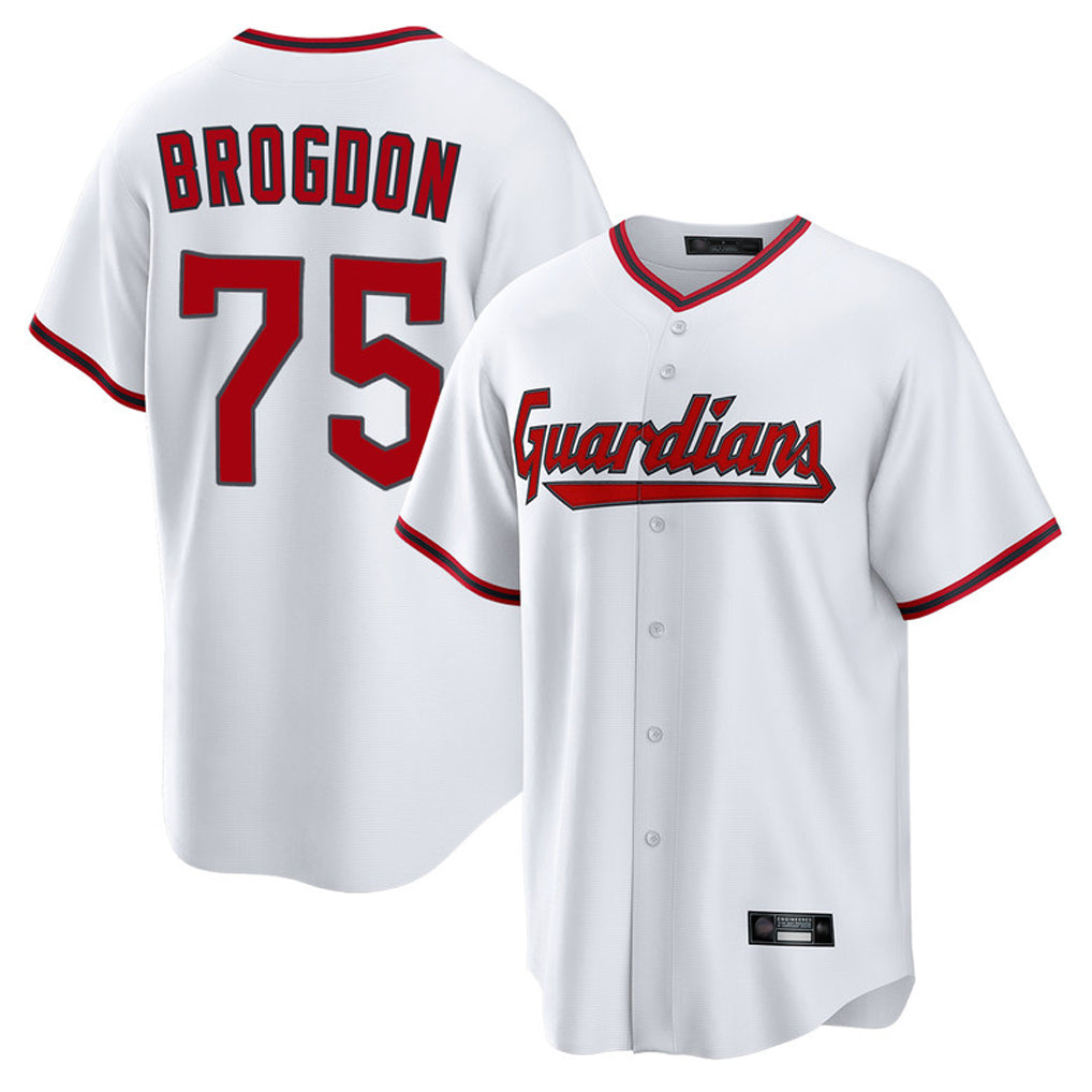 Cleveland Guardians #75 Connor Brogdon Player White CONTON Game Home Stitched Jerseys
