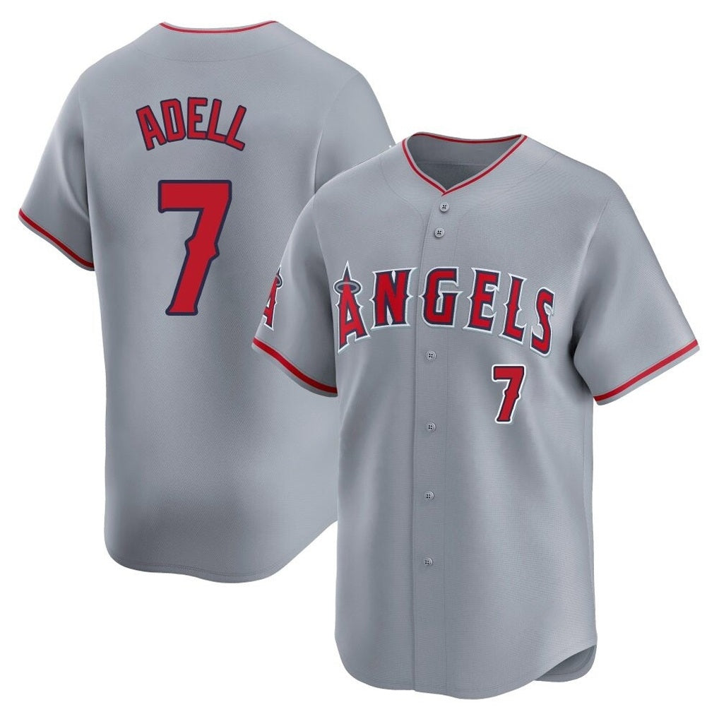 Los Angeles Angels #7 Jo Adell Player Gray CONTON Home Limited Stitched Jerseys