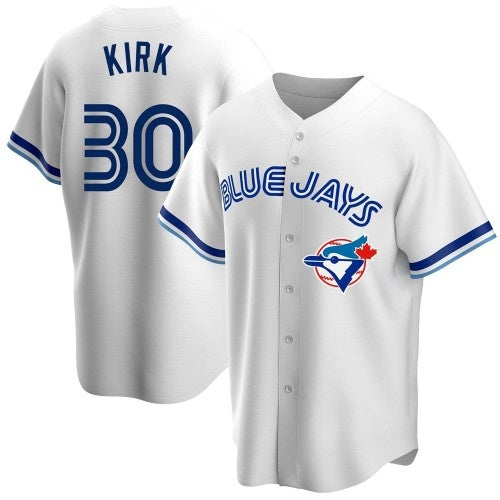 Toronto Blue Jays #30 Alejandro Kirk White CONTON Home Cooperstown Collection Player Jersey 2