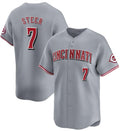 Cincinnati Reds #7 Spencer Steer Gray CONTON Away Limited Stitched Jersey