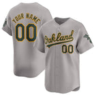 Custom Oakland Athletics Active Player Gray CONTON Away Limited Stitched Jersey