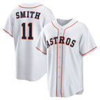 Houston Astros #11 Cam Smith White CONTON Home Replica Jersey