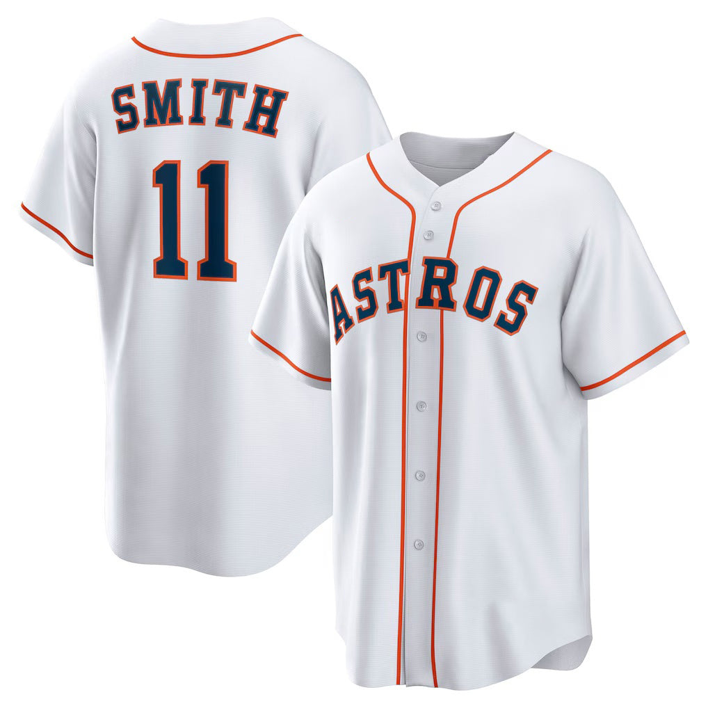 Houston Astros #11 Cam Smith White CONTON Home Replica Jersey