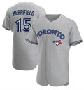 Toronto Blue Jays #15 Whit Merrifield Gray CONTON Road Flex Base Player Jersey
