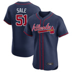 Atlanta Braves #51 Chris Sale Player Navy CONTON Limited Elite Home Game Stitched Jerseys