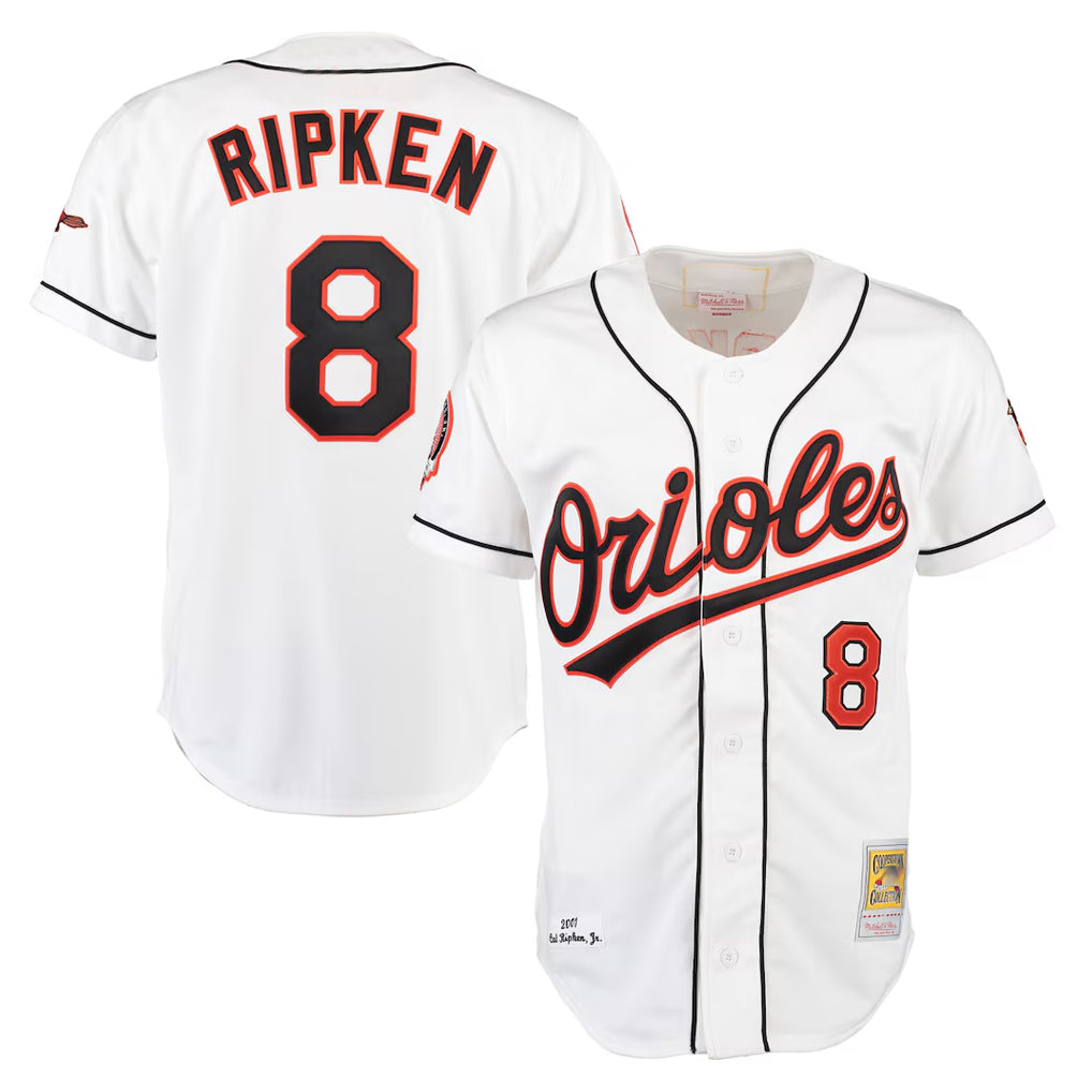 Baltimore Orioles #8 Cal Ripken Player White CONTON Mitchell & Ness Home Game Stitched Jerseys