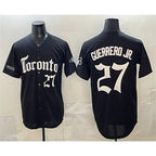 Toronto Blue Jays #27 Vladimir Guerrero Jr Black CONTON Gothic North Edition Limited Stitched Jersey