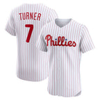 Philadelphia Phillies #7 Trea Turner White CONTON Home Elite Jersey