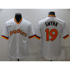 San Diego Padres #19 Tony Gwynn White CONTON Cooperstown Collection Stitched Throwback Jersey