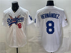 Los Angeles Dodgers x One Piece #8 Enrique Hernandez White CONTON Vapor Premier Limited Stitched Jersey