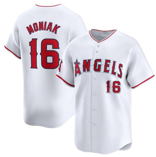 Los Angeles Angels #16 Mickey Moniak White CONTON Home Limited Stitched Jersey