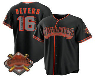 San Francisco Giants #16 Rafael Devers Black CONTON 2026 Alternate Stadium Stitched Jersey