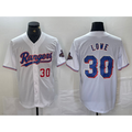 Texas Rangers #30 Nathaniel Lowe Number White CONTON 2024 Gold Collection Limited Cool Base Jerseys