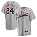 Detroit Tigers #24 Miguel Cabrera Player Gray CONTON Home Game Stitched Jerseys