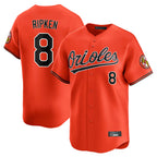 Baltimore Orioles #8 Cal Ripken Player Orange CONTON Limited Home Game Stitched Jerseys