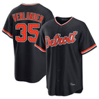 Detroit Tigers #35 Justin Verlander Player Navy CONTON Home Game Stitched Jerseys