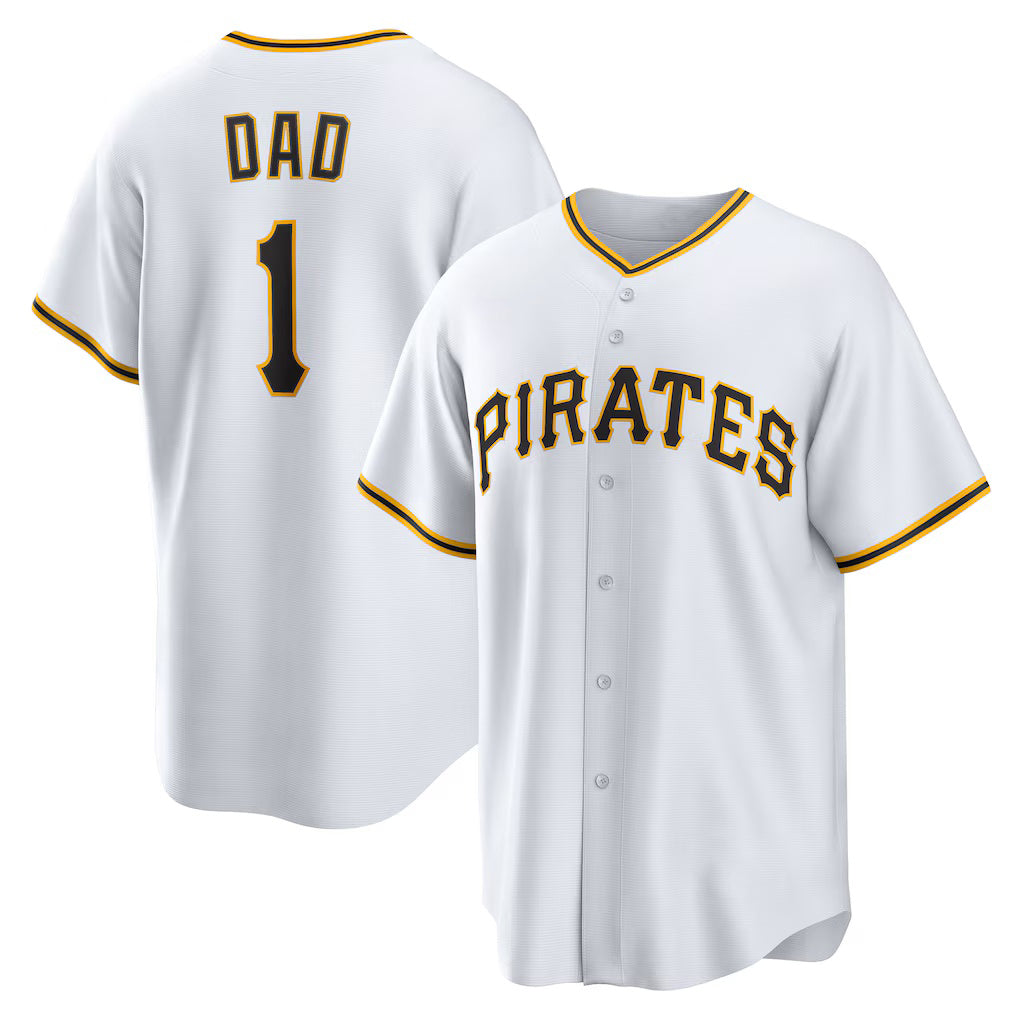 Pittsburgh Pirates #1 Dad Home White CONTON Replica Jersey