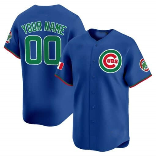 Custom Chicago Cubs Mexico Vapor Premier Limited Jersey V3 ¨C Royal CONTON