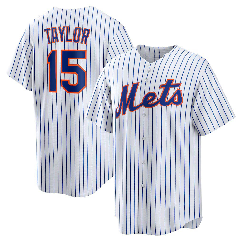 New York Mets #15 Tyrone Taylor White CONTON Home Replica Jersey