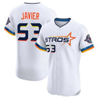 Houston Astros #53 Cristian Javier Player White CONTON City Connect Limited Elite Home Stitched Jerseys