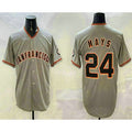 San Francisco Giants #24 Willie Mays Grey CONTON Limited Stitched Jersey
