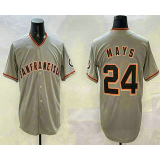 San Francisco Giants #24 Willie Mays Grey CONTON Limited Stitched Jersey