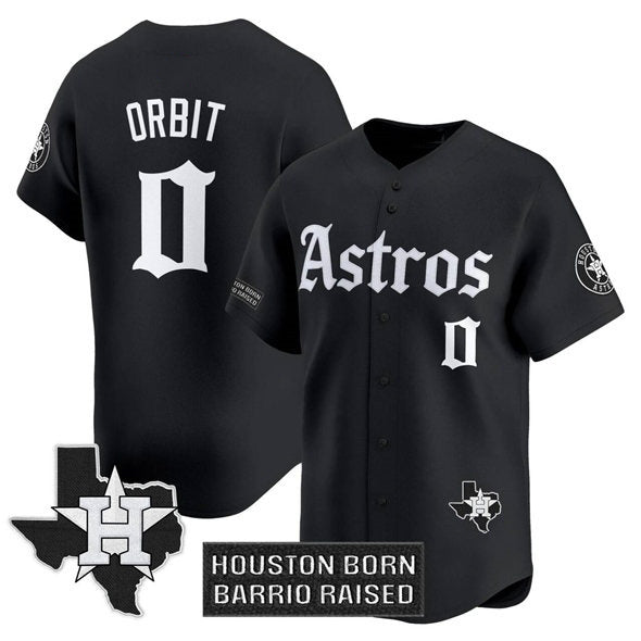 Houston Astros #0 Orbit Black CONTON 'Gothic Edition' Vapor Limited Stitched Jersey