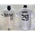 Detroit Tigers #29 Tarik Skubal White CONTON 'Motor Gothic Edition' Vapor Premier Limited Stitched Jersey