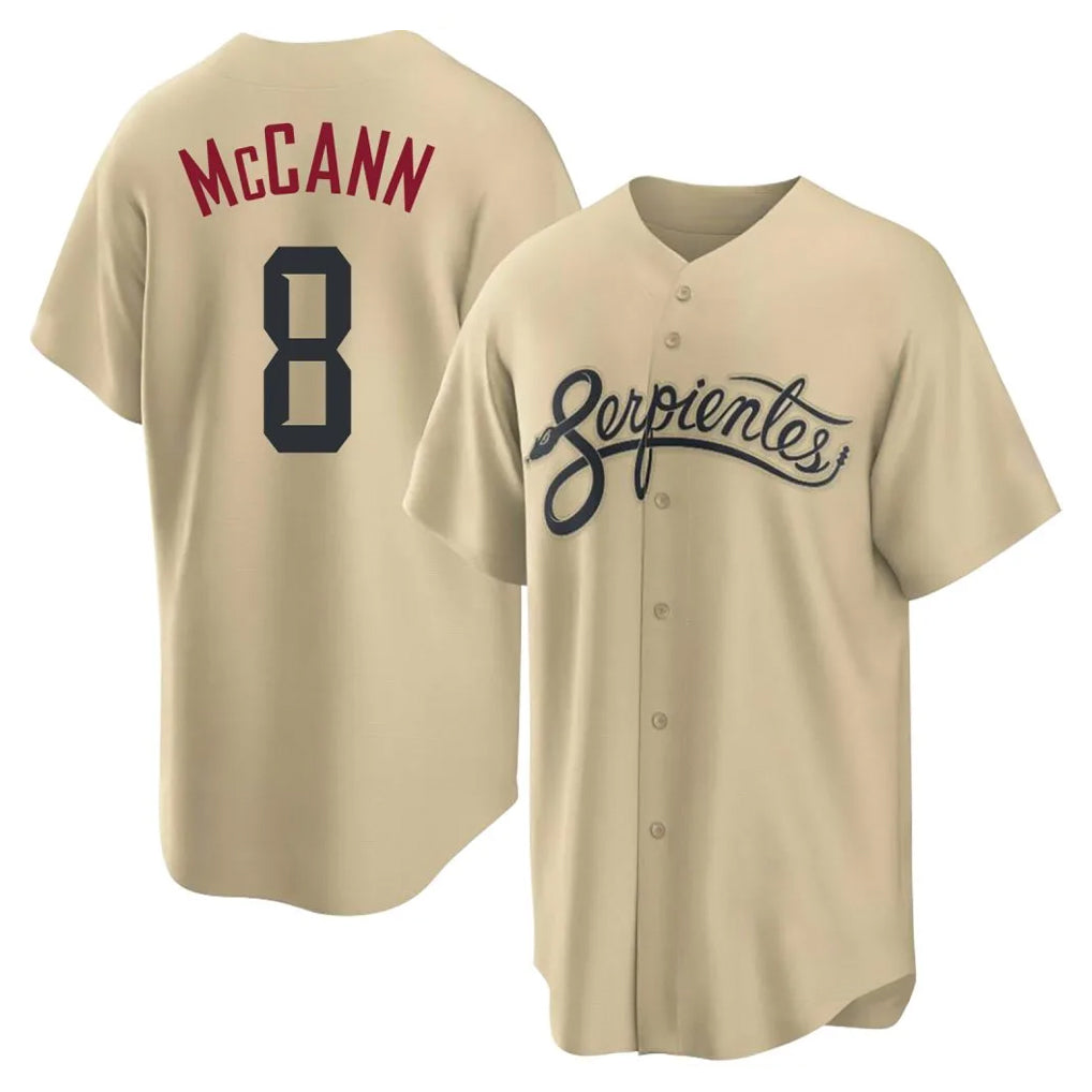 Arizona Diamondbacks #8 James McCann Player Tan CONTON City Connect Home Game Stitched Jerseys