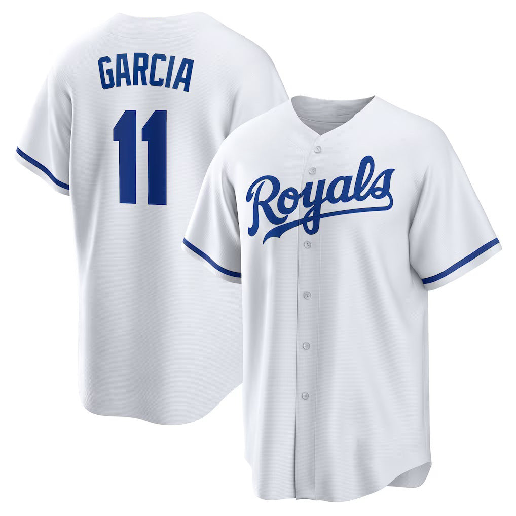 Kansas City Royals #11 Maikel Garcia White CONTON Home Replica Jersey