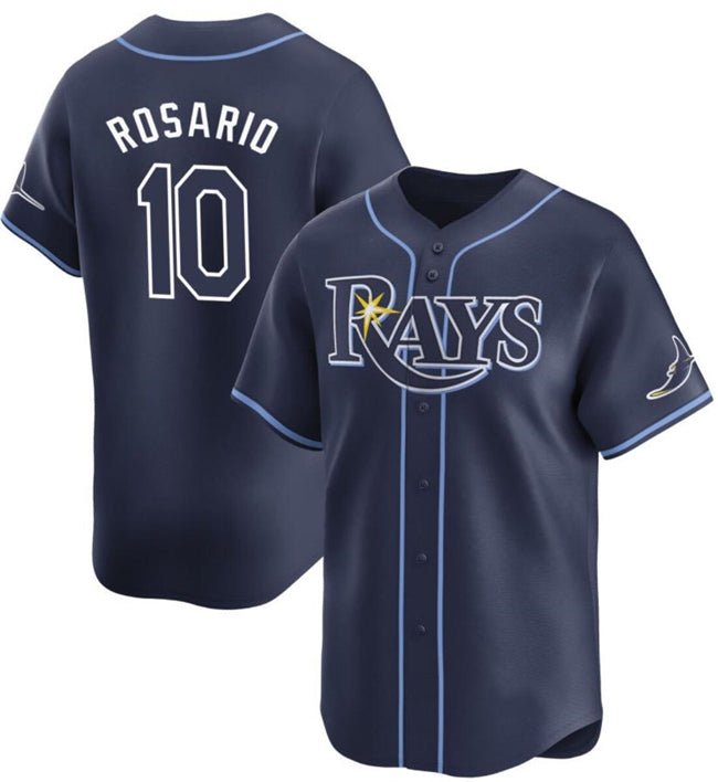 Tampa Bay Rays #10 Amed Rosario Navy CONTON Away Limited Stitched Jersey