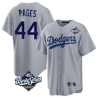 Los Angeles Dodgers #44 Andy Pages Player Gray CONTON World Series Game Stitched Jerseys