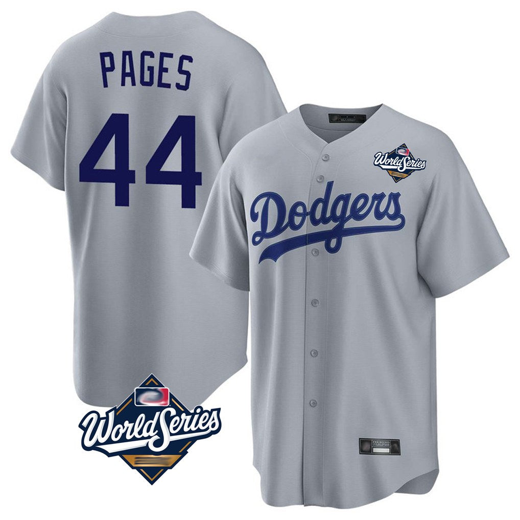 Los Angeles Dodgers #44 Andy Pages Player Gray CONTON World Series Game Stitched Jerseys