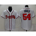 Atlanta Braves #54 Max Fried White CONTON Stitched Cool Base Jersey