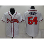 Atlanta Braves #54 Max Fried White CONTON Stitched Cool Base Jersey