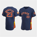 Houston Astros #23 Michael Brantley Navy CONTON 60th Anniversary Flex Base Stitched Jersey