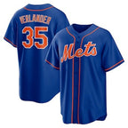 New York Mets #35 Justin Verlander Blue CONTON Stitched Cool Base Jersey