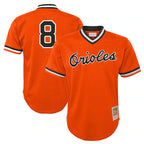 Baltimore Orioles #8 Cal Ripken Player Orange CONTON Mitchell & Ness Cooperstown Collection Mesh T-shirt Game Stitched Jerseys