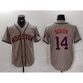 Houston Astros #14 Mauricio Dub¨®n Grey CONTON Cool Base Stitched Jersey