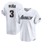 Houston Astros #3 Jeremy Pena Player White CONTON Throwback Cooperstown Collection Limited Stitched Jerseys
