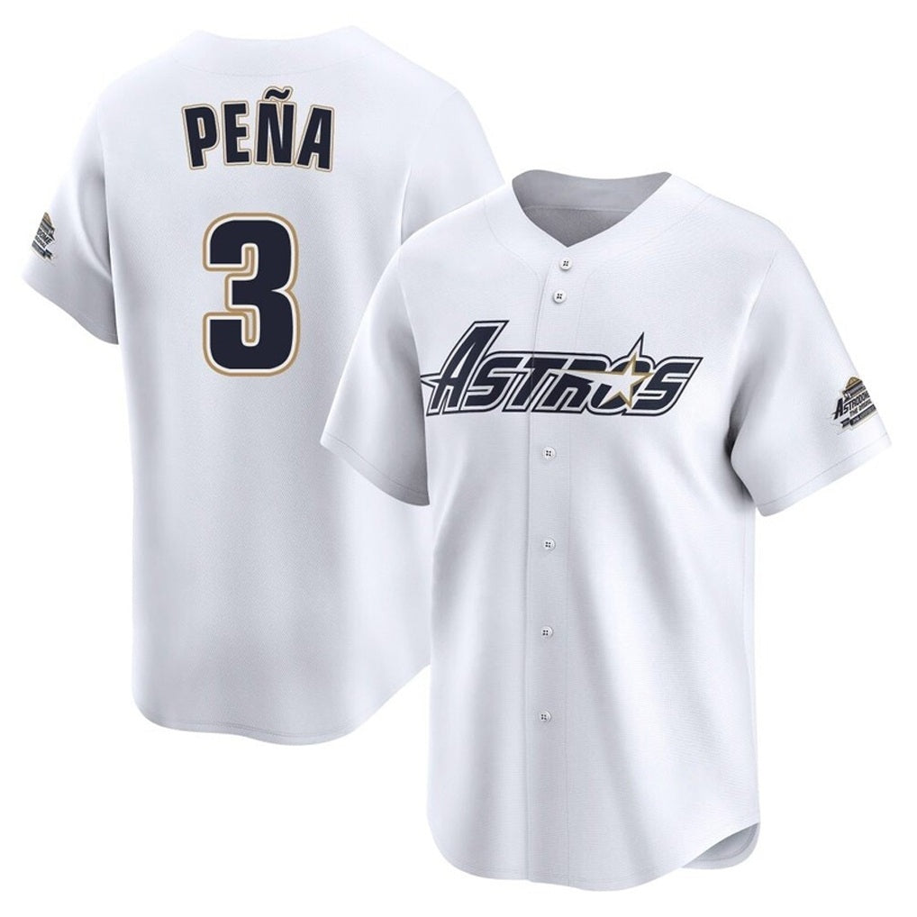 Houston Astros #3 Jeremy Pena Player White CONTON Throwback Cooperstown Collection Limited Stitched Jerseys
