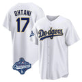 Los Angeles Dodgers #17 Shohei Ohtani Player Gold White CONTON World Series Meet 2026 Collection Stadium Game Stitched Jerseys