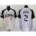 New York Yankees #2 Derek Jeter White Black CONTON 'Gothic Legacy Edition' Vapor Premier Limited Stitched Jersey